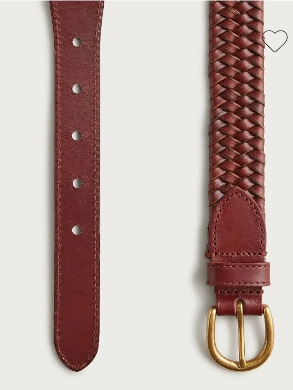 J. Crew Woven Elasticated Italian Leather Belt - Dark Walnut